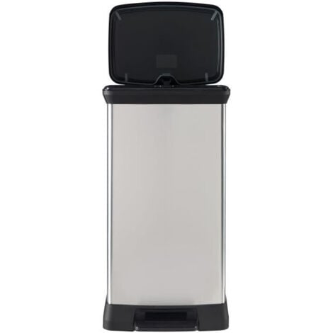 Curver Deco bin 50L Poubelle à pédale, 39 x 29 x 73 cm, Argent (187177)