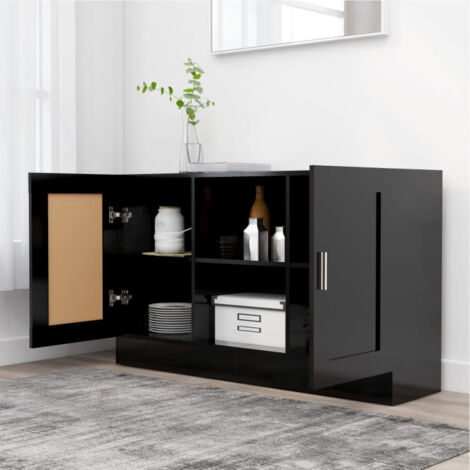 Buffet Noir 120x30,5x70 cm Aggloméré