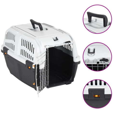 Pet Carrier with Metal Door 48x31.5x31 cm Polypropylene vidaXL
