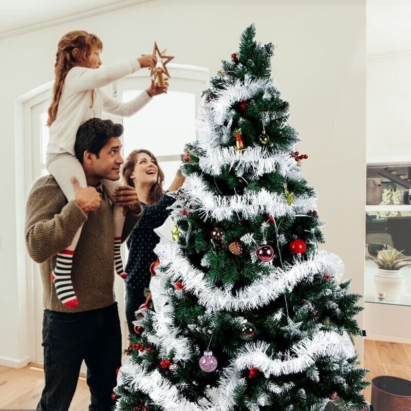 6 Pcs Guirlande de Noël, Tinsel et Garland Métallique Scintillante 6 Pcs Guirlande de Noël, Tinsel et Garland Métallique Scintillante