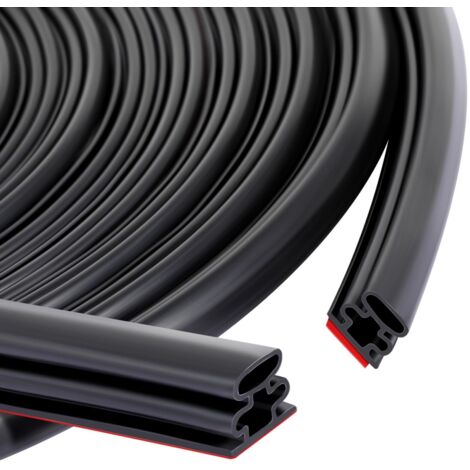 AIMOONSA Joint Porte, Joint Caoutchouc Fenetre Isolation Froid et Phonique, Joint de Porte D'Entrée Autocollant, Boudin Cadre Porte Voiture,Joint de Porte Voiture, Weather Stripping Door Seal, 6M-Noir
