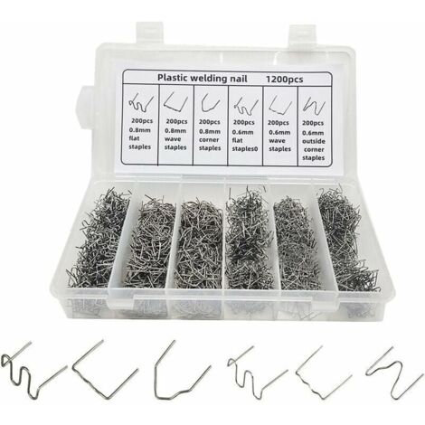 Agrafes Chaudes De Rparation En Plastique Automatique Pour La Rparation De Soudure En Plastique De Pare-Chocs De Voiture, 1200PCS