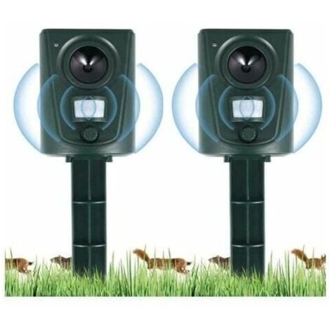 2023 2X Rpulsif Chat Jardin Ultrasons, Rpulsif Chats avec Piquet au Sol Prvenir Les Chiens et Les Chats, Les Oiseaux, pour Jardins, Champs, Ppinires, Etanche