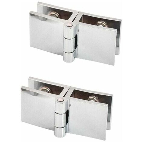 AIMOONSA 2 PCS 180 degrs clip de porte en verre charnire sans verre de perage charnire en verre pour paisseur de verre 5mm - 8mm