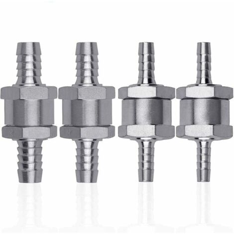 AIMOONSA 4 Pcs Clapet Anti-retour Gasoil en Alliage d\'aluminium, 6/8/10/12mm Clapet de Carburant avec Flche pour Essence Diesel Voiture Bateau Moto