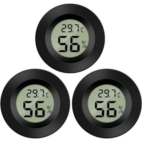 AIMOONSA 3-Pack Hygromtre Thermomtre Numrique LCD Moniteur Humidimtre Jauge pour Humidificateurs Dshumidificateurs Serre Sous-Sol Babyroom