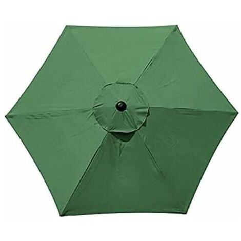 AIMOONSA Housse De Rechange pour Parasol - 6 Baleines - 2 M/2,7 M/3 M - Impermable - Anti-Ultraviolet - Tissu De Rechange (2.7M / 8.9Ft,Green)