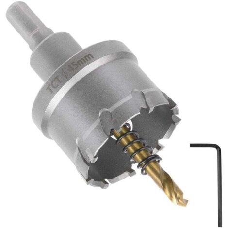 AIMOONSA Scie Cloche Bi-mtal, 45 mm Carbure TCT en Acier Inoxydable de Qualit Industrielle, Scie Trpan Alliage Mtallique en Acier Grande Vitesse pour Mtal,Alliage Aluminium,Plastique,Bois