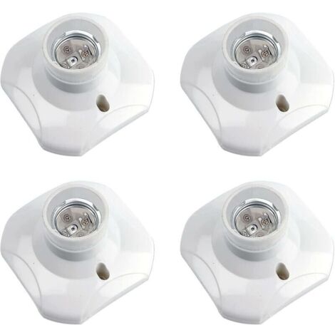 AIMOONSA Douille Plafond E27 Visser, Douille E27 Garage, AC 220-240V, Support Douille pour Ampoule LED, Base Plafonnier Culot E27, Base de Lampe Plastique Blanche pour Lampe au Mur, lot de 4