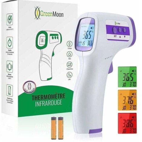 Thermomtre Frontal Thermometre Adulte Infrarouge, Thermometre Sans Contact, cran Lcd, Fonction Mmoire, Thermometre Infrarouge Pour Enfant, Adulte, Objet