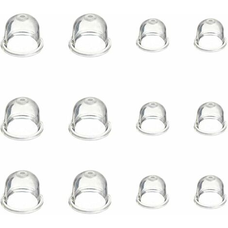 12 Pcs Pompe d\'ampoule d\'amorce Blanche 19 mm et 22 mm Tasse d\'huile de Carburateur Transparente pour Tondeuse, Machine de haie, Scie Essence, Ampoule d\'amorce de Carburant de Ventilateur,DOLASO
