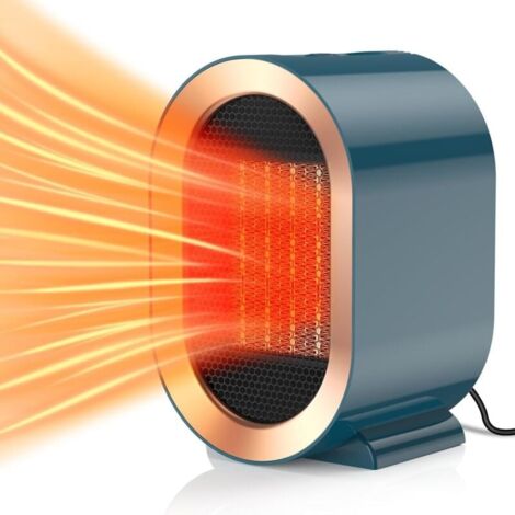 Snq Chauffage Soufflant 1200W, Chauffage lectrique avec 2 modes, Portable PTC en cramique 3S chauffage rapide Silencieux, Chauffage Personnel pour Bureau Domicile, bleu