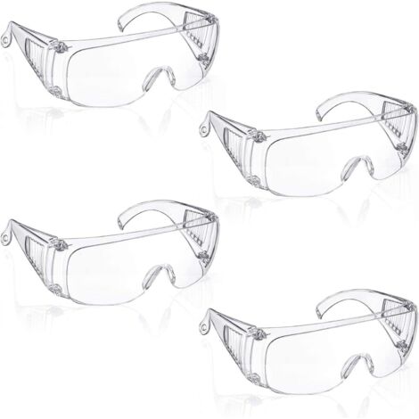 Xinlon 4 Paires Lunette Protection, Lunettes de Sécurité Transparentes, Lunettes de Protection la Sécurité en Laboratoire, Lunettes de Sécurité-AIMOONSA (1/5)