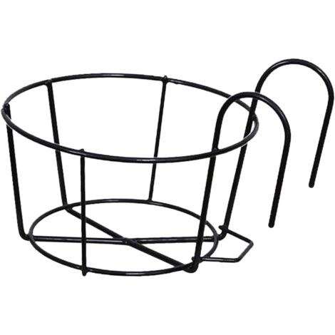 Garde-Corps jardinières Porte-Pot de Fleur Ronde clôture étagère conteneur Fer Art paniers Suspendus Fer Art Support pour extérieur Balcon Pont Porche, Noir 20cm