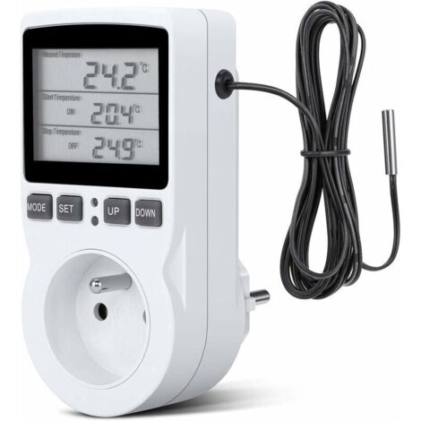 Regulateur Temprature Numrique,Prise Thermostat Chauffage Refroidissement Regulateur De Temperature LCD,200v-250v pour Rgulateur Temprature Ferme