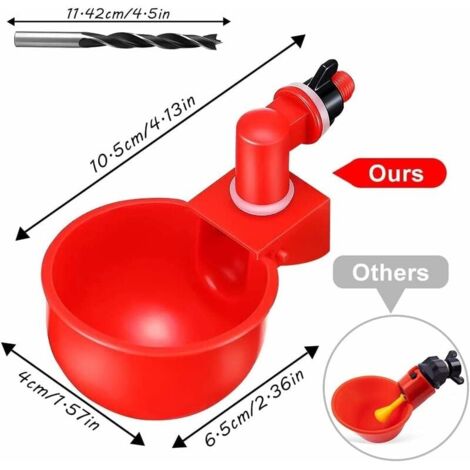 6x Tasses à Eau De Poulet Gobelets Automatiques Pour Volaille Pour Lapin