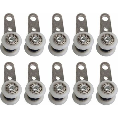 Lot De 10 Roulettes Pour Baies Vitres Ou Portes Coulissantes - En Mtal Et En Plastique - 4,5 X 1,9 Cm,