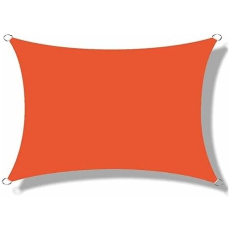 Voile D\'ombrage Rectangulaire Voile Ombrage Impermable, Protection 95% UV avec Coupe Vent Respirant, pour Toile pour Pergola Terrasse Balcon Jardin Extrieur,Orange,2X2m [Classe nergtique A] (1/5)