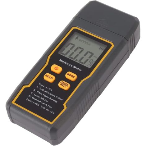 Humidimètre pour Bois (écran LCD) - Humidimètre numérique, pour bâtiments en béton de Bois - Capteur d'humidité Mural Testeur d'humidité numérique (1/5)