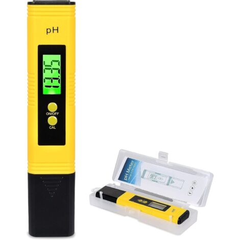 Digital PH Meter, Electronic PH Meter PH Meter Professional PH Meter with LCD Display, PH Measuring Range 0.00-14.00 for Drinking Water, Aquariums, Hydroponics, Swimming Pools