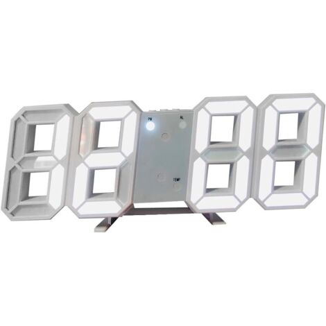 Horloge Murale Numérique à LED 3D, Horloge Digitale Réveils LED Horloge Lumineuse Dimmable Horloge de Bureau Réveil Horloge de Decoration pour Cuisine Bureau Salon Chambre