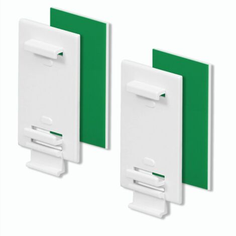 Lot de 2 supports adhésifs longs pour store enrouleur double, store double, sans perçage, à coller, comme accessoires, pièce de rechange pour la fixation sur la fenêtre fixe en PVC, porte de