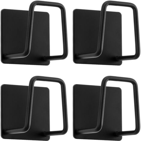 Support pour Éponge Crochet pour éponge à Vaisselle en Acier Inoxydable 304, adhésif - Accessoires pour évier - Crochet adhésif, Rangement de la Cuisine et la Salle de Bain (4PACK, Noir) (1/5)