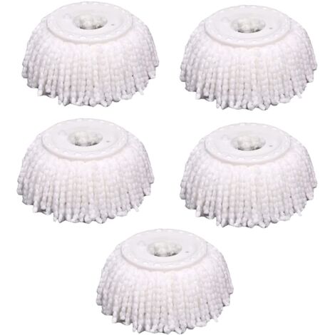 Lot de 5 têtes de balai à franges de rechange en microfibre, universelles pour balai à franges magiques à 360 °, forme ronde, taille standard (1/5)