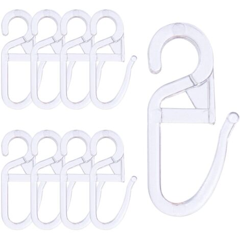 120 Pcs Crochet Rideaux, Clips de Rideau en Plastique, Roulant Crochets de Rideaux Transparent pour Voie Type Rideau