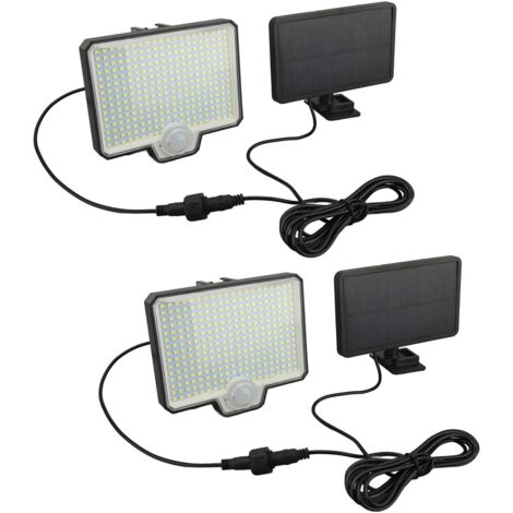 Lampe Solaire LED, Applique Murale Extérieure avec Détecteur de Mouvement avec 294 LED, Lampe de Jardin IP65 avec Batterie 1800 MAh, Niveaux de luminosité Réglables et Quatre (1/5)