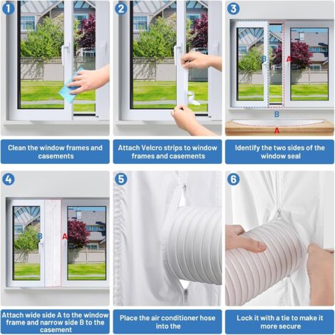 Loviga Kit de joint de fenêtre portable pour climatiseur portable, 100