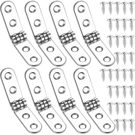 8 Pcs Charnières Pliantes à 180 Degrés, Charnières Rabattables, Charnière de Porte Autonome pour Machine à Coudre, Table Pliante, Meubles de Cuisines, Armoires, Portes (1/5)