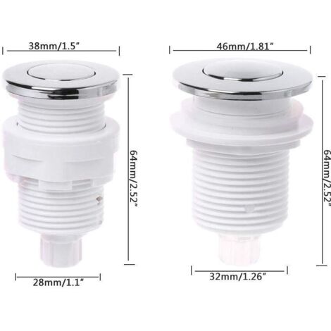 Kit Interrupteur à Air Pour Broyeur D'ordures - Bouton Extra-long 3.58 - UL Certifié - 110V - Neuf