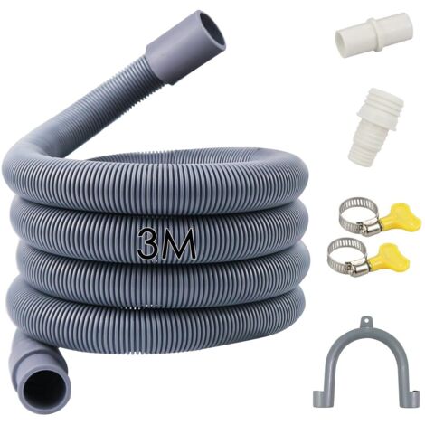 3 Meter Tuyau de Vidange Universel, pour machine à laver, Tuyau D'évacuation D'eau,pour Lave-linge et Lave-vaisselle (3M)
