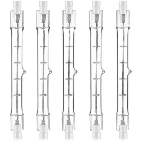 5 Pièces 200W R7S Ampoule Halogène 118mm 220-240V 3100 lm Lumière Blanche Chaude Tige Halogene Dimmable Éclairage Spot Extérieur et Intérieur pour Bâtiment Paysage Sécurité Éclairage de Scène Studio