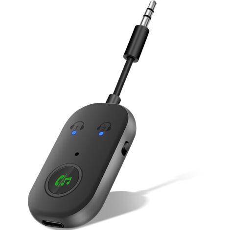 Bluetooth 5.3 Adaptateur Emetteur, 2 en 1 Bluetooth Emetteur Récepteur Prend en Charge 2 Écouteurs, 3,5 mm AUX Jack Emetteur pour TV, Téléphone Portable, Système Audio de Voiture, Tablette PC