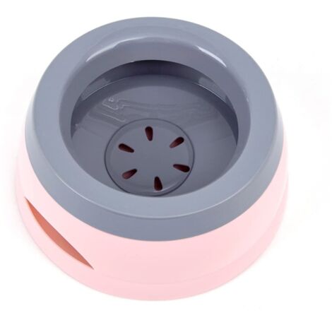Gamelle Flottante Anti-débordement et Anti-étouffement pour Animal Domestique, Chien, Chat, Chiot (Rose)