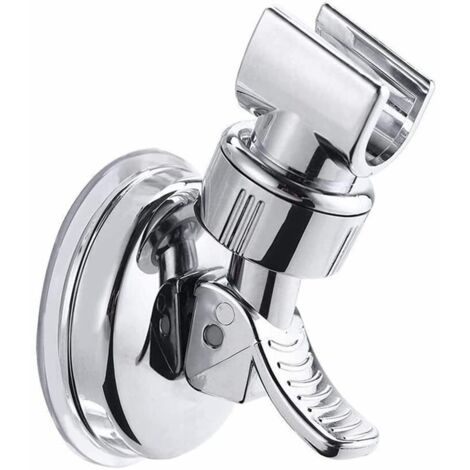 Support Pommeau Douchette, Accroche Douche à Main Ventouse, Support de pomme de douche réglable amovible support mural de douche ventouse support Argent