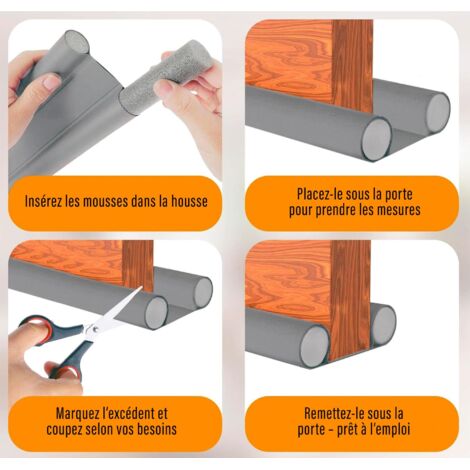 AiQInu Bas De Porte Isolant, One Sided Boudin De Porte Isolant, Insonorisé, Protège Des Courants