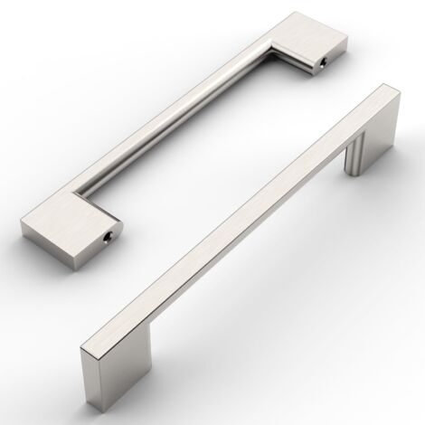 10 Pièces Poignee de Meuble Cuisine Acier Brossé 128mm Alliage de zinc Argent Poignées Meubles avec Vis, pour Bureaux, Tiroirs, Armoires, Placard (1/5)