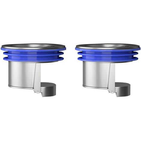 Lot de 2 bouchons de vidange de sol anti-odeur pour salle de bain de cuisine (argenté)