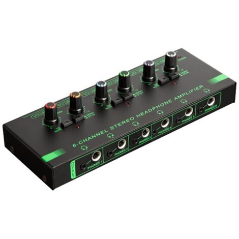 6 Canaux Mini Amplificateur Casque HA400 Amplificateur Audio StéRéO Ultra-Compact Ampli éCouteurs pour la Musique (1/5)