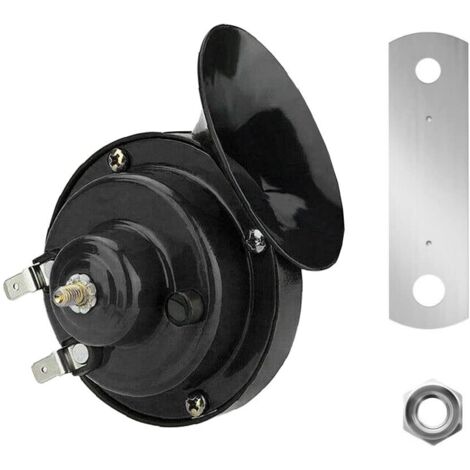 1Pcs Noir 12V Klaxon Voiture 300db Klaxon de Train Klaxons de Corne D'Escargot électrique Étanche Klaxon À Air Puissant Super Klaxons Camion Train Auto Moto Bateau