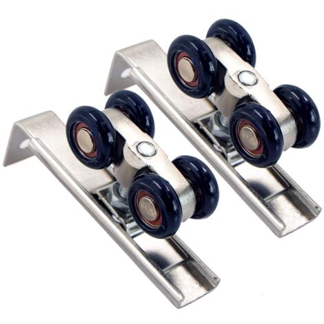 Roulette Porte Coulissante Placard Pulley - Ferrure De Porte Coulissante Profil Coulissage Alliage D'Aluminium Pour L'IntéRieur, Portes Passage, Bois, Coulissantes Verre, 2 PièCes (1/5)