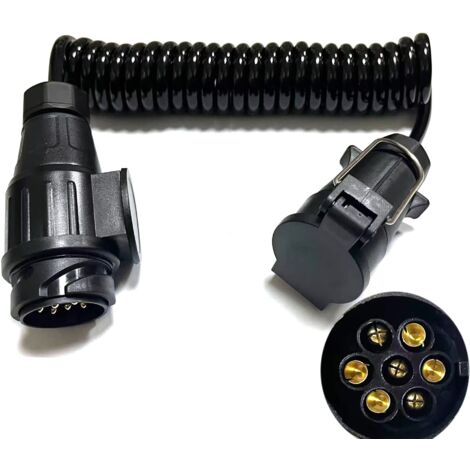 Adaptateur de remorque 7 broches vers 13 broches de 3 m avec connecteur de câblage 12 V 12 V Connecteur 7 conducteurs pour remorque, bateau, remorque, voiture, tracteur, remorque et caravane (1/5)