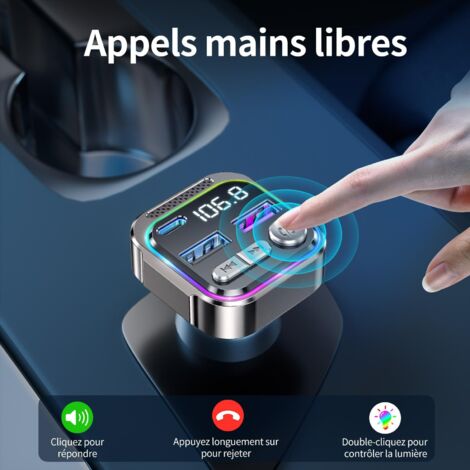 Chargeur Usb Fm Voiture Mp3 Sans Fil Double Émetteur Lecteur Bluetooth