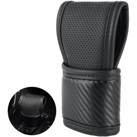 Housse de Levier de Vitesse de Voiture en Cuir Couverture de Pommeau Couvre Levier Manette Protection Universelle Poussière Couverture de Changement pour Voitures, SUV, Camions (Noir)
