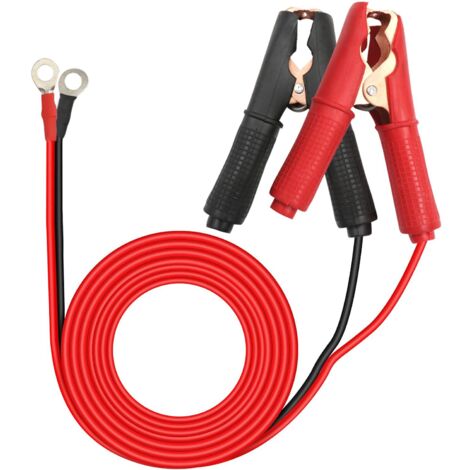 Batterie 12V-24V Pinces Crocodiles Voiture Pince pour Cable Batterie 30A 14AWG, for Automotive Battery Other Equipment (1.8m)