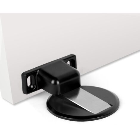 1 PC Arret de Porte Magnetique Arrêt de Porte en Métal, Forte Magnétique Butée de Porte en Métal, Butée de Porte Magnétique Solide Avec Adhésif et Vis (Noir) (1/5)