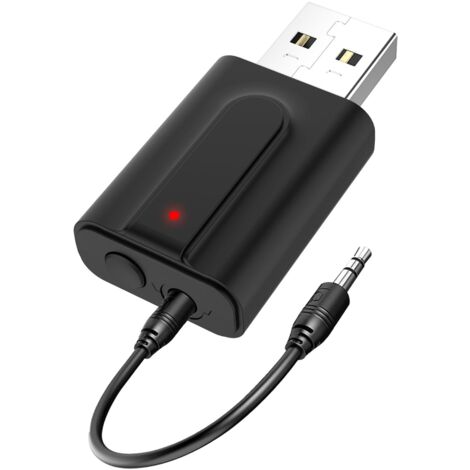 USB Adaptateur Bluetooth 5.0 pour TV, 2 en 1 Bluetooth émetteur Récepteur, Transmetteur Audio Portable avec Jack 3,5 pour TV, PC, Haut-parleurs Voiture, Stéréo Domestique Hi-FI